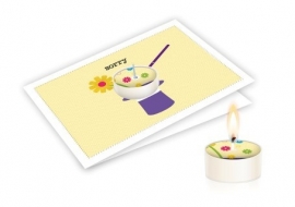 Candle card - Wenskaart - Theelicht - Sorry - Enveloppe