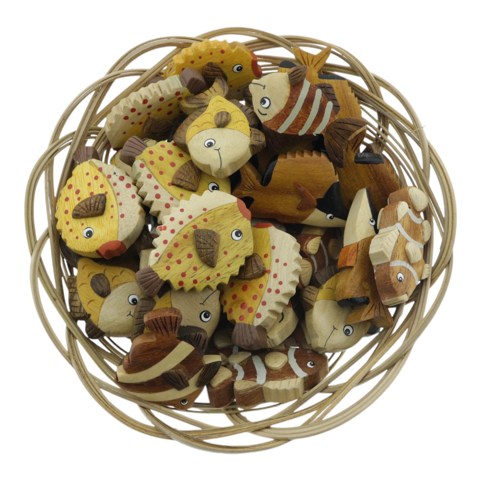 Houten Mini Vissen 4 cm assorti Cadeau Idee