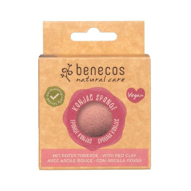 Benecos - Konjac Spons - Red Clay - Rode Klei - Spons - 100% Natuurlijk