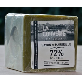La Corvette - Blok Biologische Marseillezeep olijven in cellofaan 200 gram.