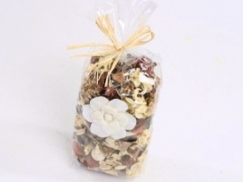 Potpourri  - Gemengd  Naturel  Geurvrij met  Bloem en Strik - 100 gram.