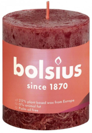 Bolsius - Rustiek Stompkaars Shine 80/68 Red Velvet