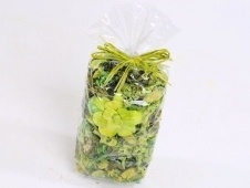 Potpourri  - Gemengd  Groen Geurvrij  met Bloem en Strik - 100 gram.