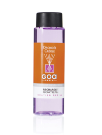 GOA  - Navulling  Huisparfum  Orchidée Créole  geur - Inclusief Geurstokjes -250 ml.