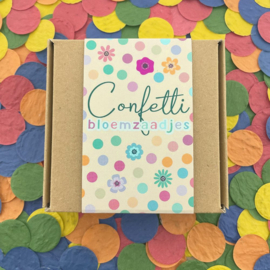 Doosje met confetti bloemzaadjes voor een feestje!