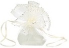 Organza - Buidelzakje Treklint  Creme Semi  Transparant - 10 stuks