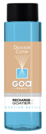 GOA  - Navulling  Huisparfum  Douceur Coton Poeder Geur - Inclusief Geurstokjes - 250 ml.