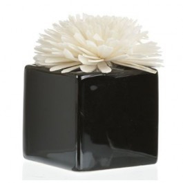 Goa - Bloemhouder  Zwart  Vierkant  voor Bloem - Diffuser  Keramiek - 80 ml.