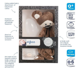 Difrax -  Baby Cadeau Set  Aap  Mario - Special  Bruin  Troost