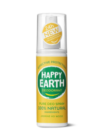 Happy Earth -Jasmine - Ho Wood - 100% Natuurlijk - Deodorant  -Spray - 100 ml.
