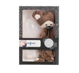 Difrax -  Baby Cadeau Set  Aap  Mario - Special  Bruin  Troost