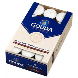 Gouda witte 8-uurs waxinelichtjes in doos 30 stuks