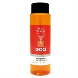 GOA - Navulling Huisparfum Miel  Vanille - Honing  Vanille  Geur - Inclusief Geurstokjes -  250 ml.