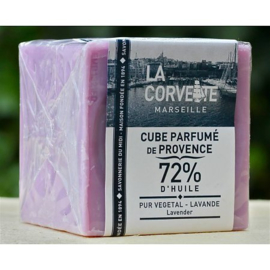 La Corvette - Blok Marseillezeep lavendel  in cellofaan 300 gram.