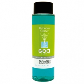 GOA  - Navulling  Huisparfum Patchouli Cedrat Geur - Inclusief Geurstokjes - 250 ml.