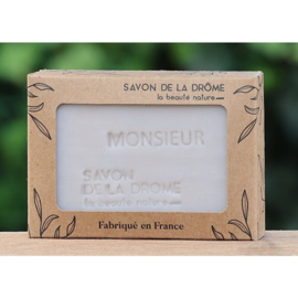La Savonnerie de la Drome - kraftdoosje met zeep in de Geur Monsieur- 100 gram.