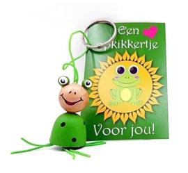 Kaartje - Een opkikkertje Voor jou! Sleutelhanger - Groene Kikker Hanger