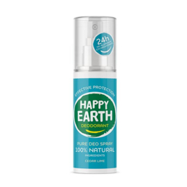 Happy Earth - Pure - Deodorant - Spray -  Cedar Lime - 100% Natuurlijk - 100 ml.