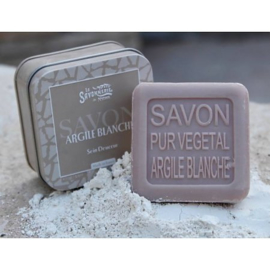 La Savonnerie de Nyons - Blikje Zeep  Witte  Klei  - Kaolin - 100% Natuurlijk -100 gram.