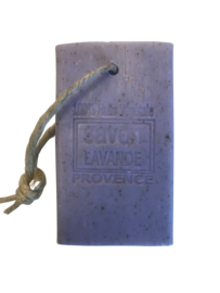 Maitre Savonitto -  Plak Exfoliërend Zeep  aan koord Lavendel Geur - 120 gram