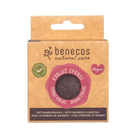 Benecos - Konjac - Spons  - Black  - Zwarte - Bamboe - Houtskool - 100% Natuurlijk