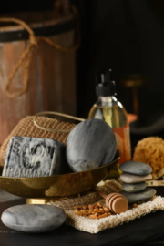 Maitre Savonitto - Ovale Zeep Hammam  Fleur D'Oranger  Sinaasappelbloesem Geur Grijs - 200 gram.