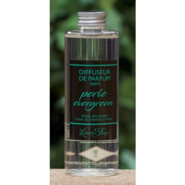 Les Lumières du Temps - Navulling - Huisparfum - Perle  - Evergreen - Inclusief Zwarte Geurstokjes - 200 ml.