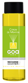 GOA  - Navulling  Huisparfum  Citron de Sicile Citrus Geur - Inclusief Geurstokjes - 250 ml.