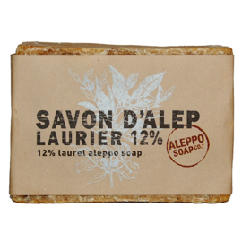 Aleppo Soap Co - Aleppo - Zeep 12% Laurierbesolie - 100 % natuurlijk - 200 gram.