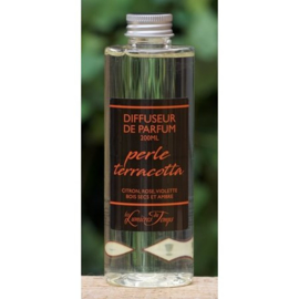 Les Lumières du Temps - Navulling - Huisparfum - Perle  -Terracotta - Inclusief Zwarte Geurstokjes - 200 ml.