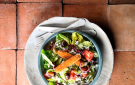 Greek salad bastunakia me feta cheese sticks