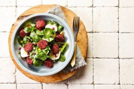 Salad with falafel red beet