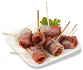 TAPAS CLUB DÁTILES CON BACON - 6 x approx. 45p