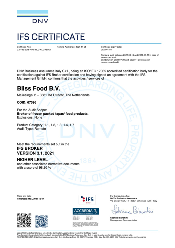 IFS Broker certificering