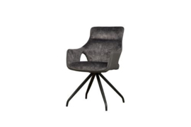 NOLA SWIVEL ARMCHAIR - GREY VELVET 8196-21 / FABRIC 7501-11