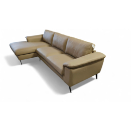 Hoekbank Berlinale in beige leder, 300x150cm
