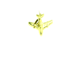 gouden bedel hanger  vliegtuig