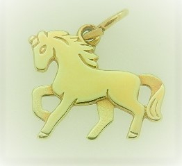 gouden bedel hanger paard in galop