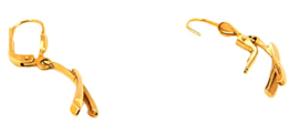 14 karaat geel gouden oorhangers "stemvork"