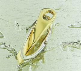 geel en witgouden hanger fantasie met zirconia