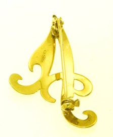 Gouden broche model LETTER A