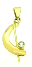 gouden hanger cirkelvormig fantasie met zirconia