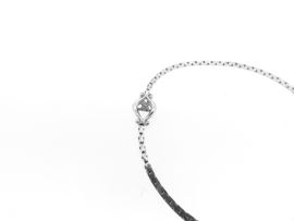 14 karaat Witgouden fantasie armband met geelgoud en diamant