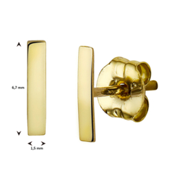 Gouden oorstaafjes  6,7 mm