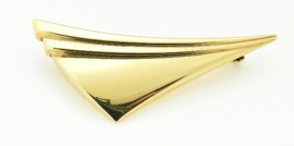 Gouden broche model DRIEHOEK 