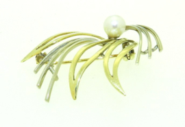 Gouden broche model PAREL MET VEREN