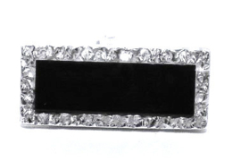 Manchetknopen rechthoekig zilver zwarte onyx