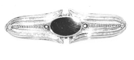 Zilveren broche ovaal propeller model met zwarte onyx