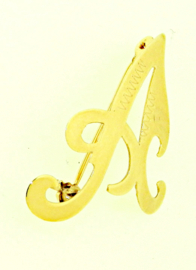 Gouden broche model LETTER A