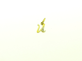 gouden bedel hanger  letter U